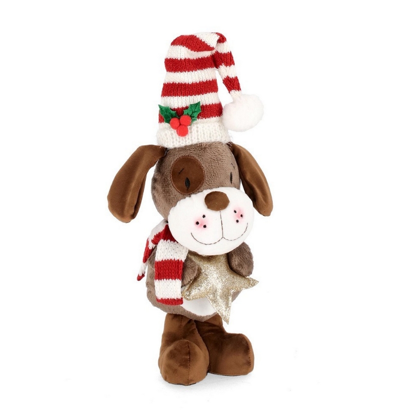 Cane natalizio decorativo con maglione, sciarpa, cappello e stella